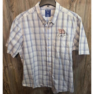 Dale Earnhardt Jr #88 NASCAR Antigua Size 2XL Short Sleeve White Button Shirt